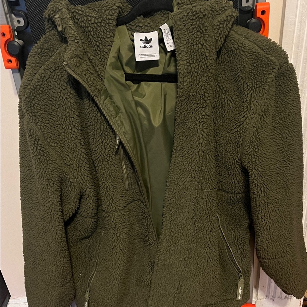 Adidas Dark Green Fleece Jacket